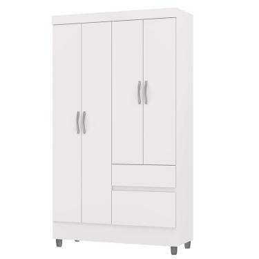 Imagem de Guarda Roupa Solteiro 103cm com 4 Portas Ideal Flex Branco - Vila Rica