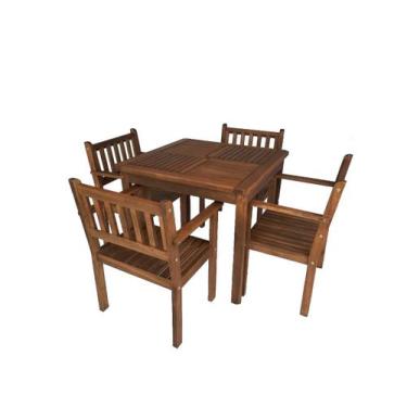 Imagem de Conjunto Venezza Mesa 4 Cadeiras Gourmet Madeira Jardim - SCHOLL