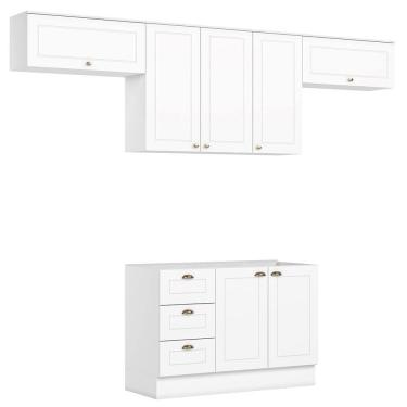 Imagem de Cozinha Completa Americana 4 Peças com Balcão 120cm sem Tampo - Móveis Henn