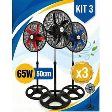 Imagem de Kit 3 Ventilador Coluna Pedestal De Chão Residencial Silencioso Nfe 3 