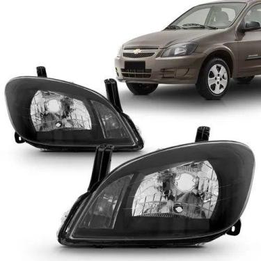 Imagem de Par farol  prisma 2007 2008 2009 2010 2011 mascara negra - BBS / AI