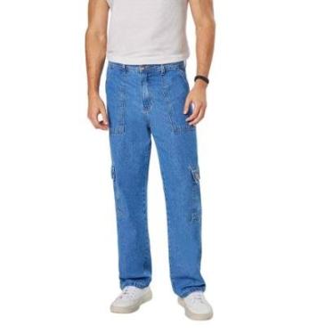 Imagem de Calça Masculina Casual Cargo Baggy Max Denim 12009 Jeans-Masculino