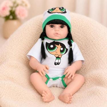 Imagem de Boneca Bebê Reborn Silicone Realista 46cm Original Kit Acessórios Conj