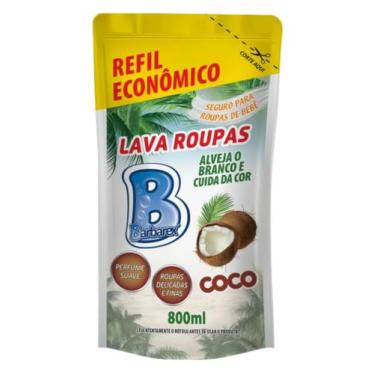 Imagem de Lava Roupas Líquido Coco Refil Econômico Barbarex 800ml