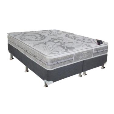 Imagem de Cama Box King: Colchão Molas Pocket Ensacadas Castor Super Luxo Látex 