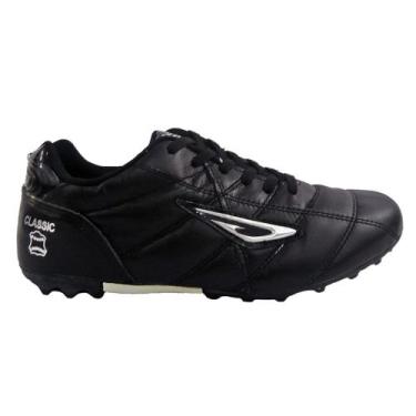 Imagem de Chuteira Society Diavolo Classic Traction Couro Adulto Preto, 37, Pret