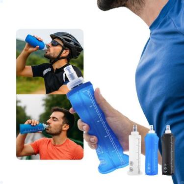 Imagem de Garrafa Corrida 250ml Mole Dobrável Silicone Squeeze De Água - Hxt, Az