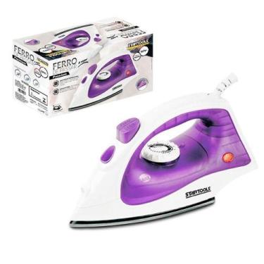 Imagem de Ferro para Passar Roupa a Vapor Antiaderente 1500W Base Cerâmica Roxo 