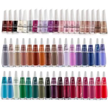 Imagem de Kit Esmaltes Impala e Risqué Sortidos  Cores Variadas, Alta Cobertura 