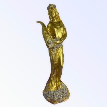 Imagem de Escultura Deusa Fortuna 18 cm Dourada e Prata Brilhante - Lua Mística 
