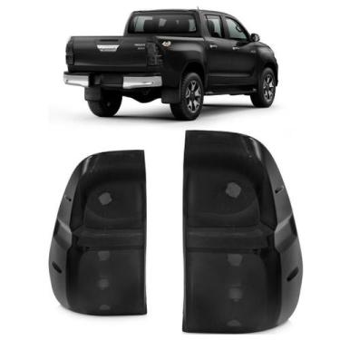 Imagem de Lanterna Traseira Hilux Pickup Sr 2016 2017 A 2018 Fumê Estriada Acríl
