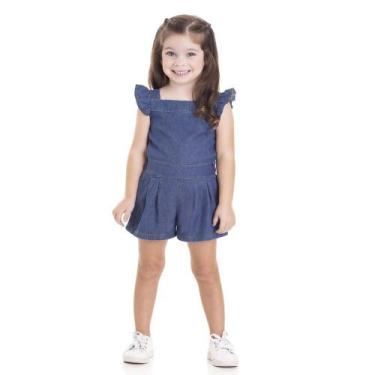 Imagem de Macaquinho Infantil Menina Princesa Jeans TMX, 3
