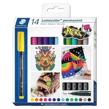 Imagem de Kit 14 Marcador Permanente Staedtler Lumocolor 318 Madeira, 318 C14