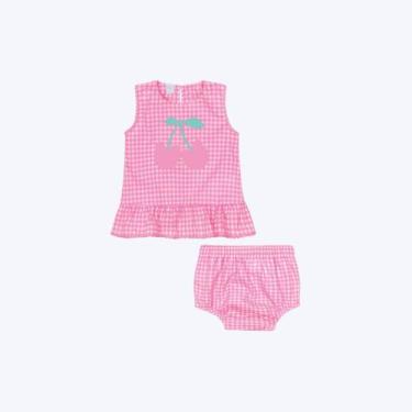Imagem de Conjunto Bebê Menina Mundo Cinti 10420, Rosa, Verde, BP