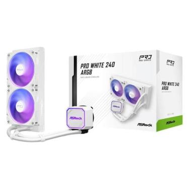 Imagem de Water Cooler ASROCK PRO 240 White ARGB Branco 240MM