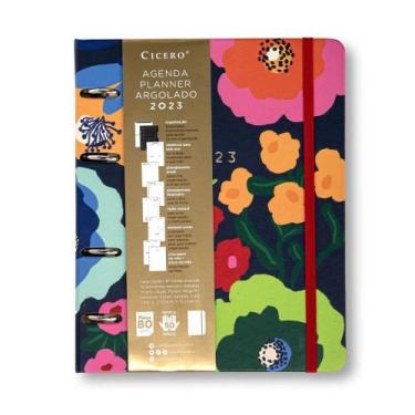 Imagem de Agenda Planner Semanal 2023 Argolado Cícero Pólen Flores Marinho