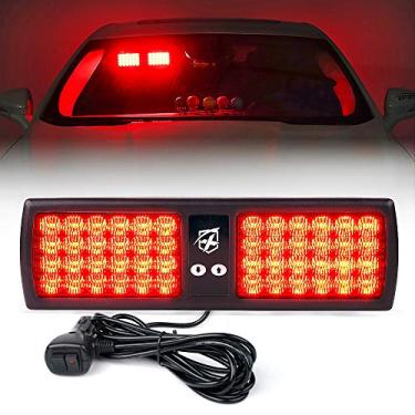 Imagem de Xprite Viseira vermelha de 48 LEDs, luzes intermitentes, luz de aviso de perigo para policiais, veículos de emergência, caminhões, carros