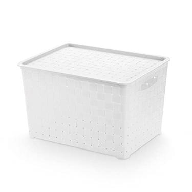 Imagem de Caixa Organizadora Quadriculada com tampa 22 Litros