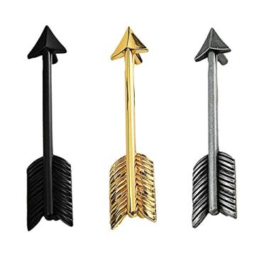 Imagem de 3 PECAS Porta delicada da porta do armário do gabinete Creative arrow Botão de gabinete de liga de zinco YYDFPIIA (Size : 13.2x3cm)