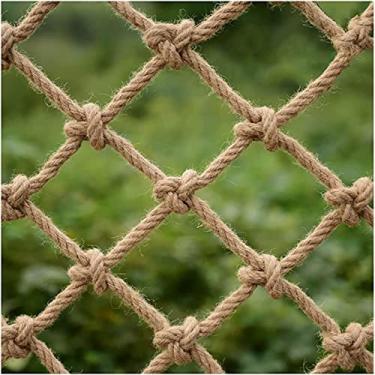 Imagem de Rede de escalada de corda para crianças ao ar livre decorativa de juta cânhamo, proteção de segurança para animais de estimação, treinamento decorativo em massa, rede de cânhamo, corda decorativa de cânhamo 1 x 5 m (3,3 x 16,4 pés)