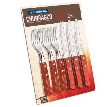 Imagem de Conjunto Churrasco Inox 12 Peças Polywood Tramontina Inox