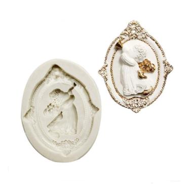 Imagem de Molde De Silicone Moldura, Anjo, Batizado