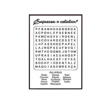 Imagem de Quadro Caça Palavras Para Banheiro 24X18 C/Vidro - Preta