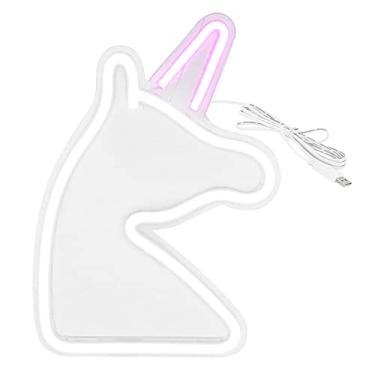 Imagem de Placas de néon de unicórnio - luzes de néon decoração de parede alimentada por USB para luz de quarto como festa de aniversário de natal sala de estar meninas quarto de crianças