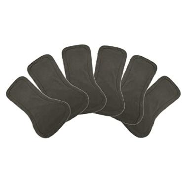 Imagem de Pacote com 6 inserções de fraldas grandes para fraldas de pano para adultos, inserções de fraldas laváveis e reutilizáveis, design de carvão de bambu, absorção de água de 400 ml, 58 cm C x 19,8 cm L