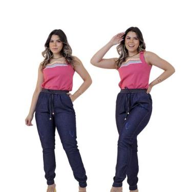 Imagem de Kit 6 Calça Jogging Jeans Jogger Feminino Adulto Atacado Fábrica - Kar