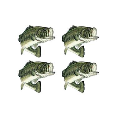Imagem de Adesivo de peixe Rogue River tático 4X Bass Adesivo de pesca Adesivo de peixe 4x4 polegadas Auto Decal Carro Caminhão Barco RV Real Life Rod Rack Caixa de engate