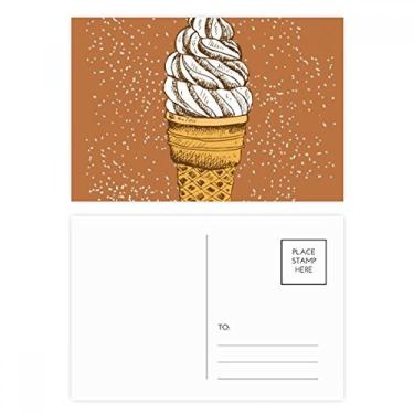 Imagem de Conjunto de cartão postal de sorvete de chocolate com creme cartão postal de aniversário
