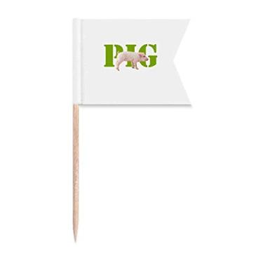 Imagem de Animal Meat Food Pig Art Deco Presente Moda Palito Bandeiras Marcação para Bolo Festa Prato de Queijo