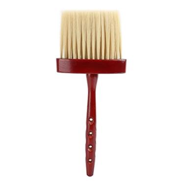 Imagem de Escova de limpeza de barbeiro Natudeco Escova de espanador de cabelo com cabo longo de madeira Acessórios para cabeleireiro para salão de beleza