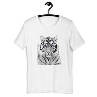 Imagem de Camiseta Camisa Tshirt Masculina - Tigre Olhar Azul Animal Print