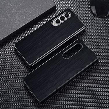 Imagem de Capa para Samsung Galaxy Z Fold 4 Fold4 zfold3 5G padrão de madeira de bambu Capa de couro para Galaxy Z fold 4 fold 4 3 zfold 4 capa de telefone, BK, PARA Galaxy Z Fold 4