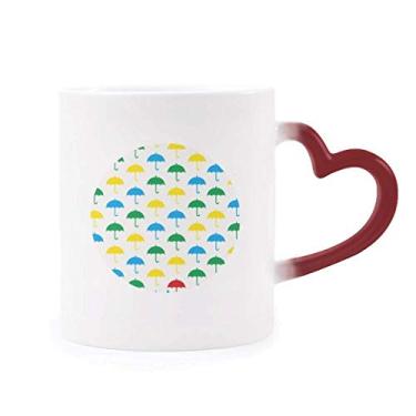 Imagem de Guarda-chuva chuva clima nuvem sensível ao calor caneca vermelha muda de cor