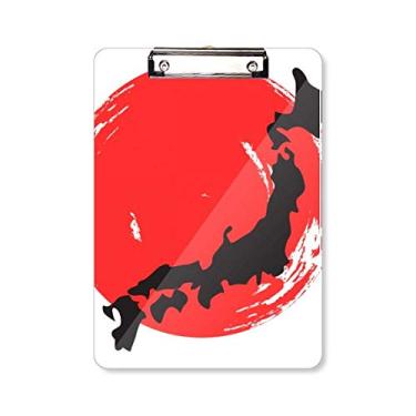 Imagem de Mapa preto abstrato Japão prancheta pasta bloco de escrita placa de apoio A4