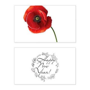 Imagem de Corn Red Flower Art Painting Simplicity New Year Festival Greeting Card Bless Message Gift