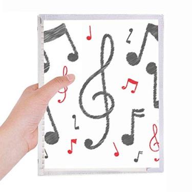 Imagem de Caderno de anotações musicais com estampa colorida e folhas soltas para diário recarregável