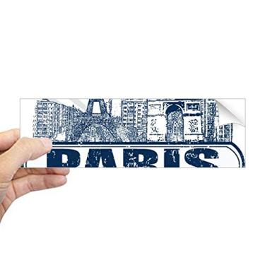 Imagem de DIYthinker Paris Bandeira da França Torre Eiffel Arquitetura Retangular Para-choque Adesivo Janela Decalque
