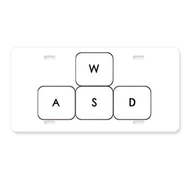 Imagem de DIYthinker Símbolo de teclado ASWD placa de licença decoração aço inoxidável automóvel