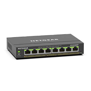 Imagem de NETGEAR Interruptor PoE Smart Managed Plus Gigabit Ethernet de 8 portas (GS308EP) - com 8 x PoE+ @ 62W, suporte para desktop/parede