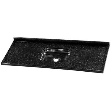 Imagem de Pia de Cozinha Roralit Granitado com Cuba em Inox 160cm - 562508 - Preto