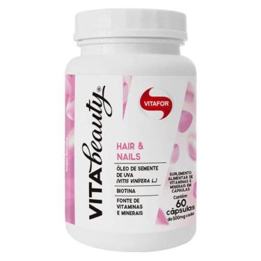 Imagem de Vita Beauty Vitaminas, Minerais E Óleo De Semente De Uva 500Mg Vitafor 60 Cápsulas 