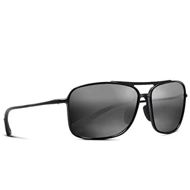 Imagem de Óculos de sol esportivos polarizados, masculino e feminino, armação inquebrável para corrida, pesca, beisebol, direção, C1 preto brilhante, tamanho único