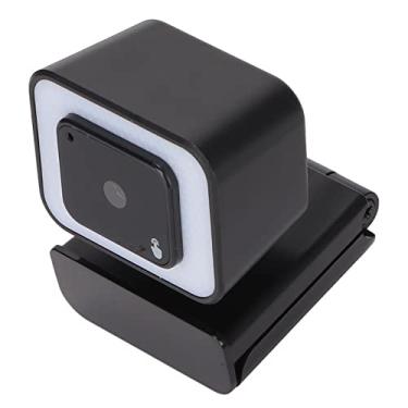 Imagem de Webcam HD, Câmera de Computador Com Foco Automático 30fps 2K Com Microfone de Redução de Ruído, Câmera de PC Com Braçadeira Com Fio USB para Conferência de Streaming, Plug and Play (Câmera de luz de preenchimento preto V24A 2K com)