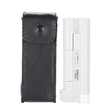 Imagem de QANYEGN Lupa De Joias De Tubo Duplo De Microscópio Com Zoom 100x, Lupa HD Portátil, Lupa De Bolso Com Luzes LED Para Inspeção E Identificação Precisas
