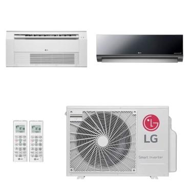 Imagem de Ar-Condicionado Multi Split Inverter LG 18.000 (1x Evap HW Artcool 9.000 + 1x Evap Cassete 1 Via 12.000) Quente/Frio 220V