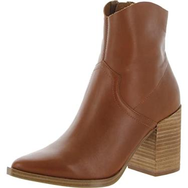 Imagem de Steve Madden Bota de cano curto feminina Cate, Couro conhaque, 9.5